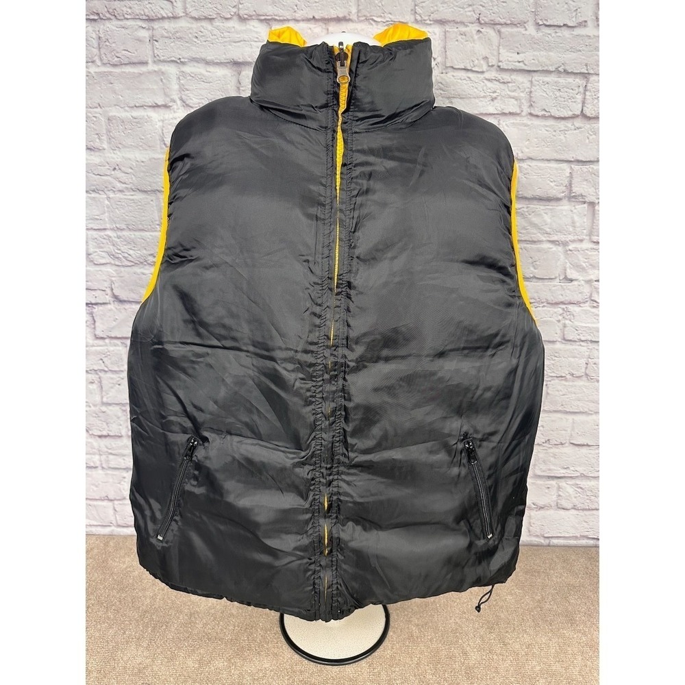 VTG Y2K Jordan Craig Yellow Plaid Reversible Puffer Vest Hooded Size 3XL NEW - Picture 3 of 13